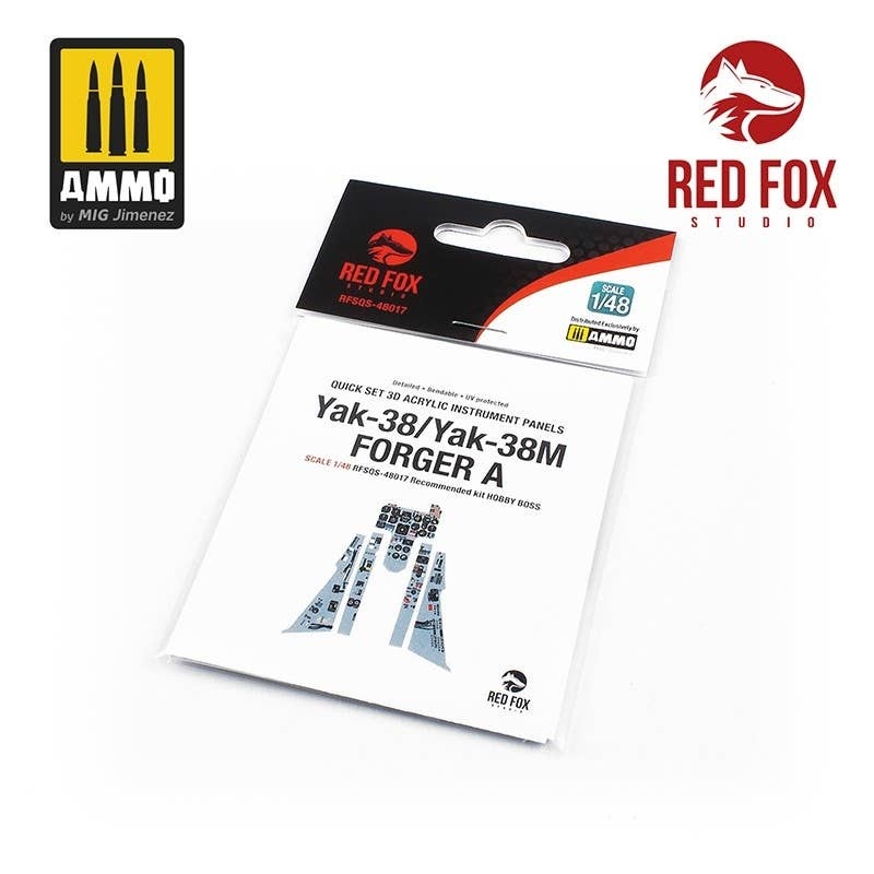 1/48 Yak-38/Yak-38M Forger A 3D Acrylic Instrument Panel (for Hobby Boss)