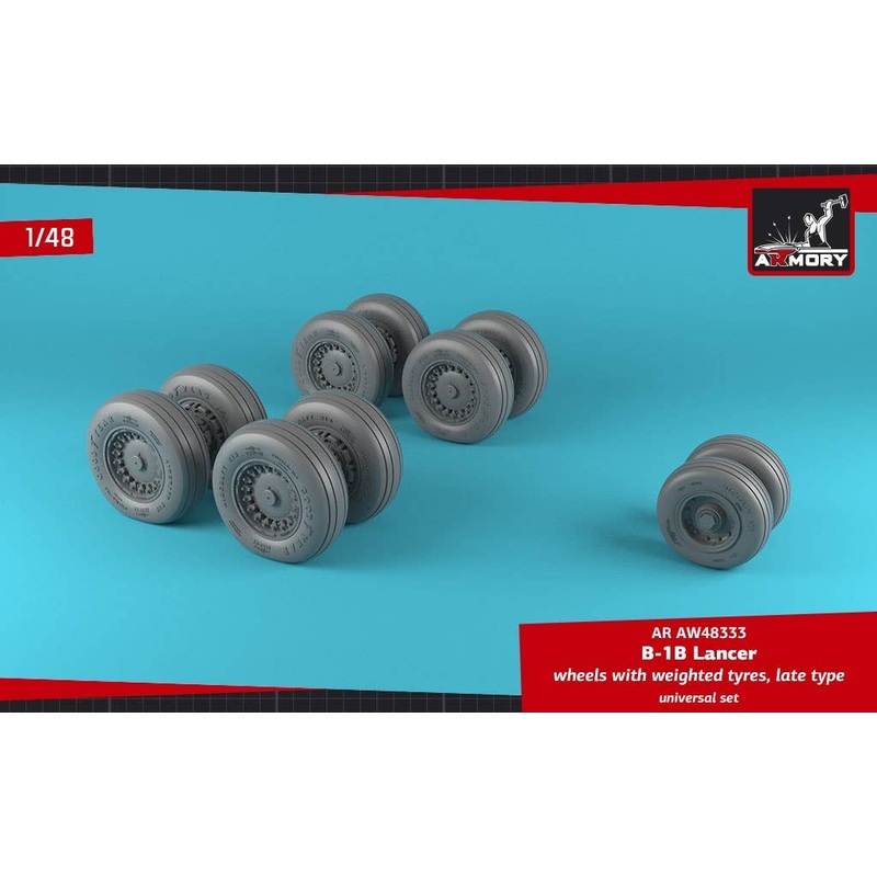 1/48 B-1B Lancer Wheels w/Weighted Tires, Late (for Revell)