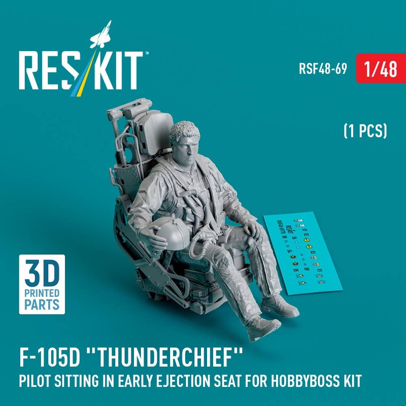 1/48 F-105D Thunderchief pilot sitting in early ejection seat for HobbyBoss kit (1 pcs)