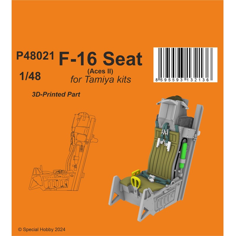 1/48 F-16 Seat (Aces II) / for Tamiya kits