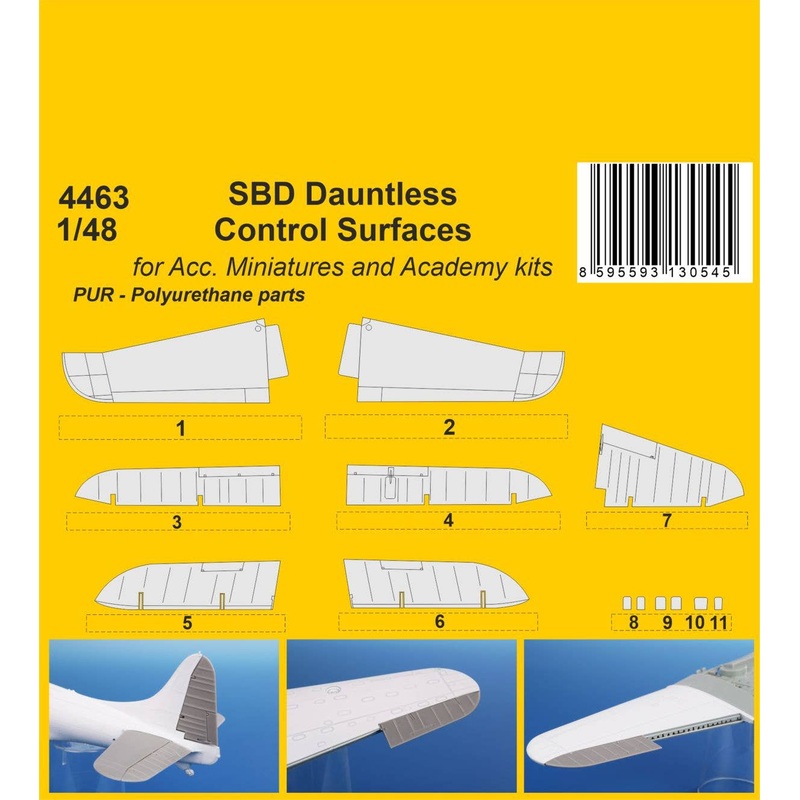 1/48 SBD Dauntless Control Surfaces / for Acc. Miniartures and Academy kits