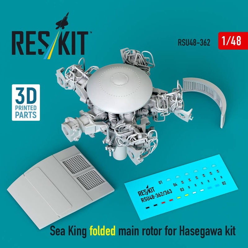 1/48 Sea King folded main rotor for Hasegawa kit (3D Printed)