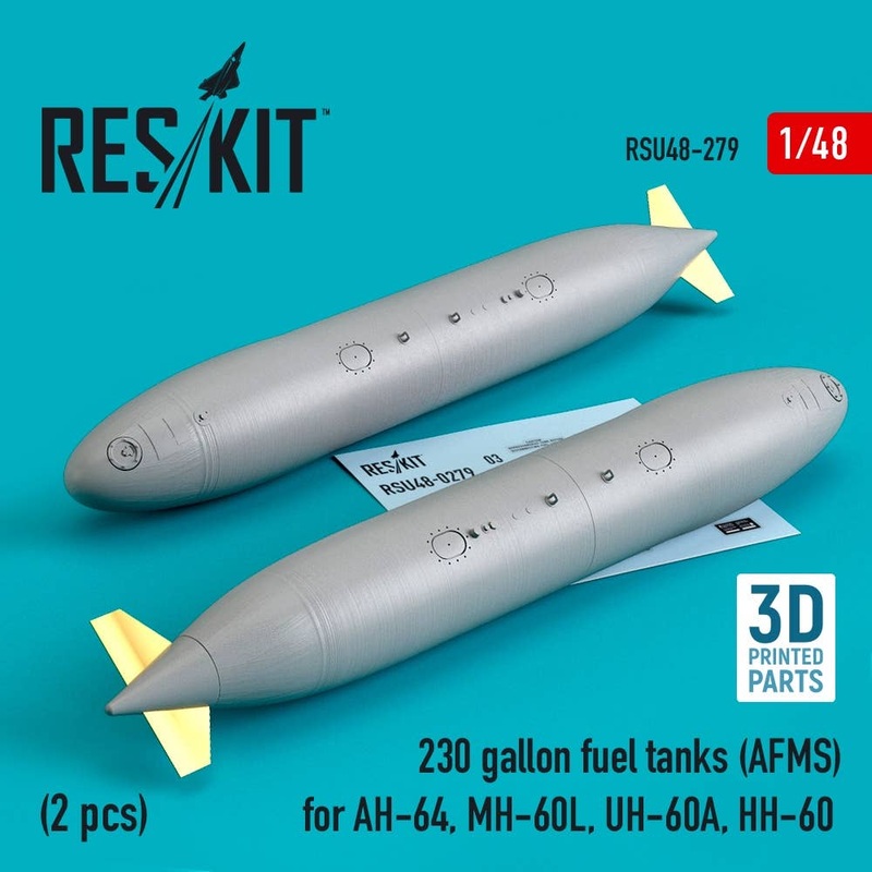 1/48 230 gallon fuel tanks (AFMS) for AH-64, MH-60L, UH-60A, HH-60 (2 pcs) (3D printing)