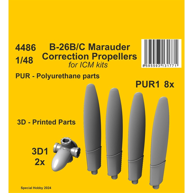 1/48 B-26B/C Marauder Correction Propellers /  for ICM kit