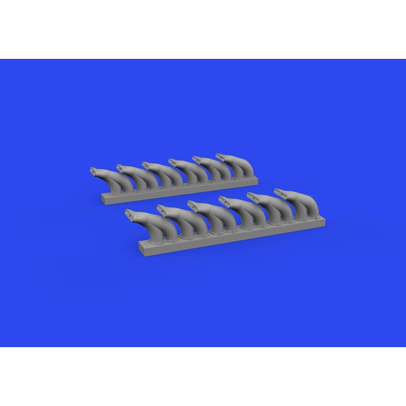 1/48 P-39 exhaust stacks fishtail PRINT Brassin (for EDUARD)