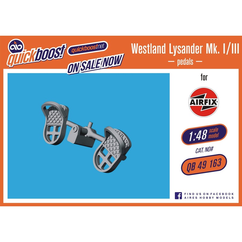 1/48 Westland Lysander Mk.I/III pedals (For. Airfix)