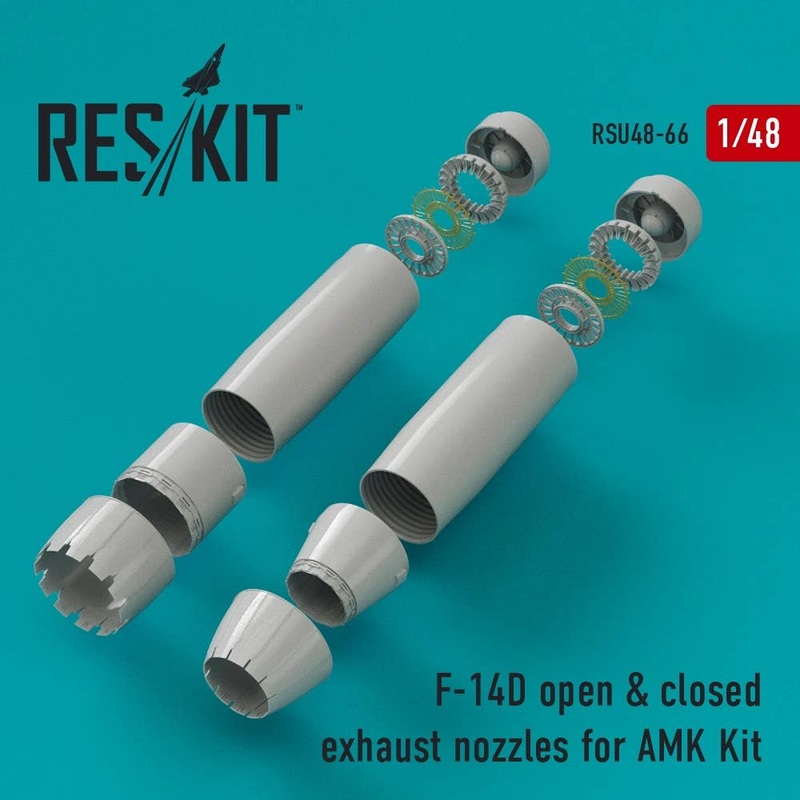 1/48 F-14D Closed & Open Exhaust Nozzles (for AMK)