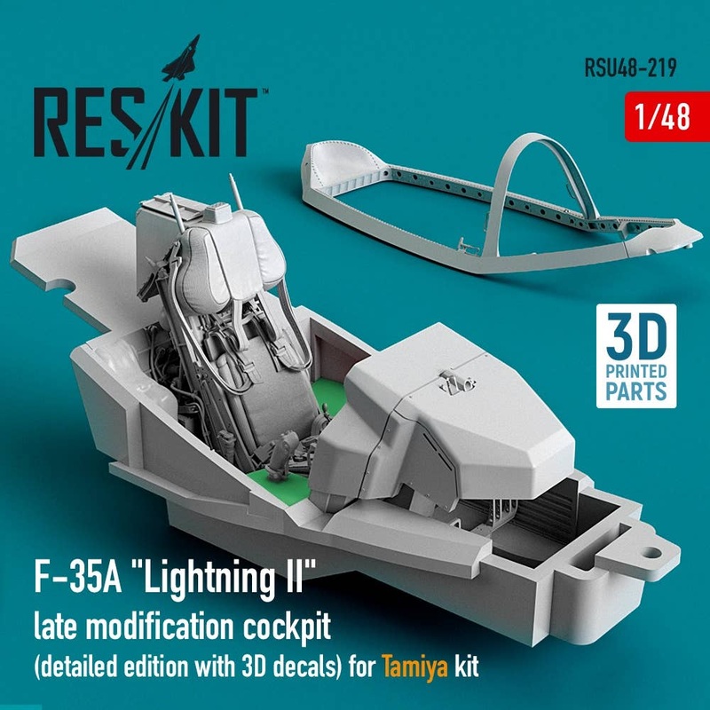1/48 F-35A Lightning II cockpit (detailed edition with 3D decals) for Tamiya kit (3D Printing)