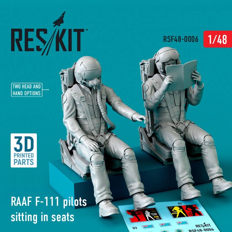 1/48 RAAF F-111 pilots sitting in seats (2 pcs) (3D Printing)