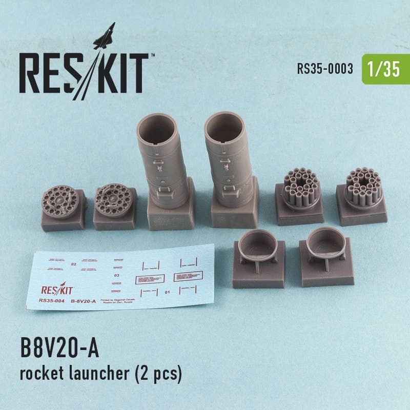 1/35 B8V20-A Rocket Launcher (2pcs) (Mi-24, Mi-8,Toyota Hilux, BTR-70, URAL)