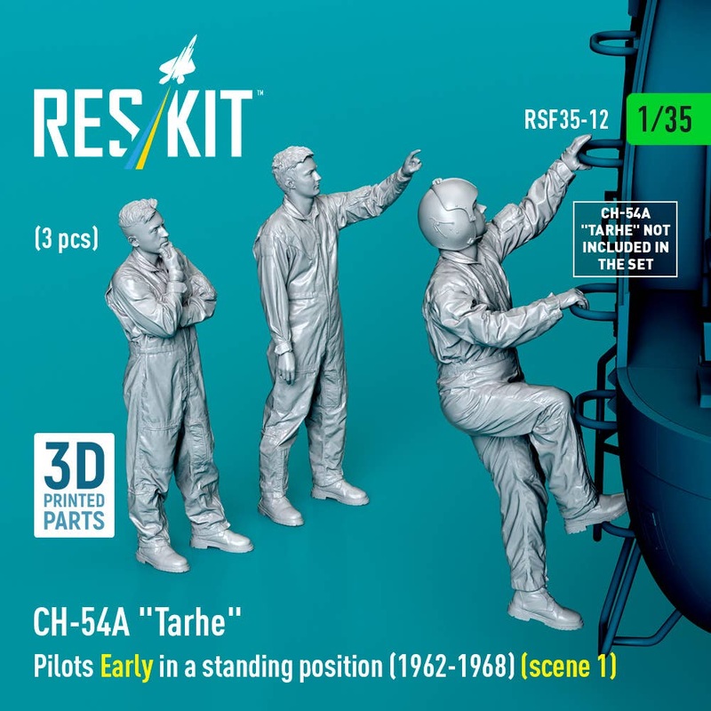 1/35 CH-54A Tarhe pilots Early in a standing position (1962-1968) (scene 1) (3 pcs)