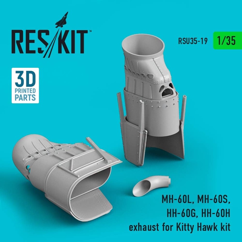 1/35 MH-60L, MH-60S, HH-60G, HH-60H exhaust for Kitty Hawk kit (3D printing)