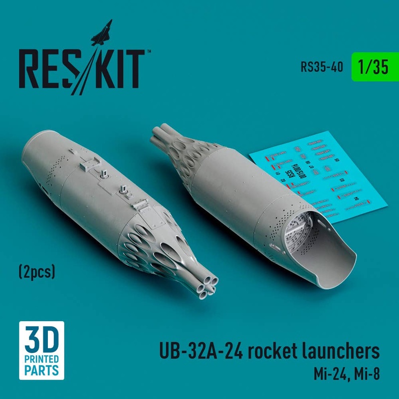 1/35 UB-32A-24 rocket launchers (2 pcs) (Mi-24, Mi-8) (3D Printed)
