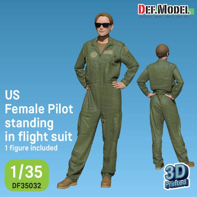 1/35 US Female pilot standing in flight suit