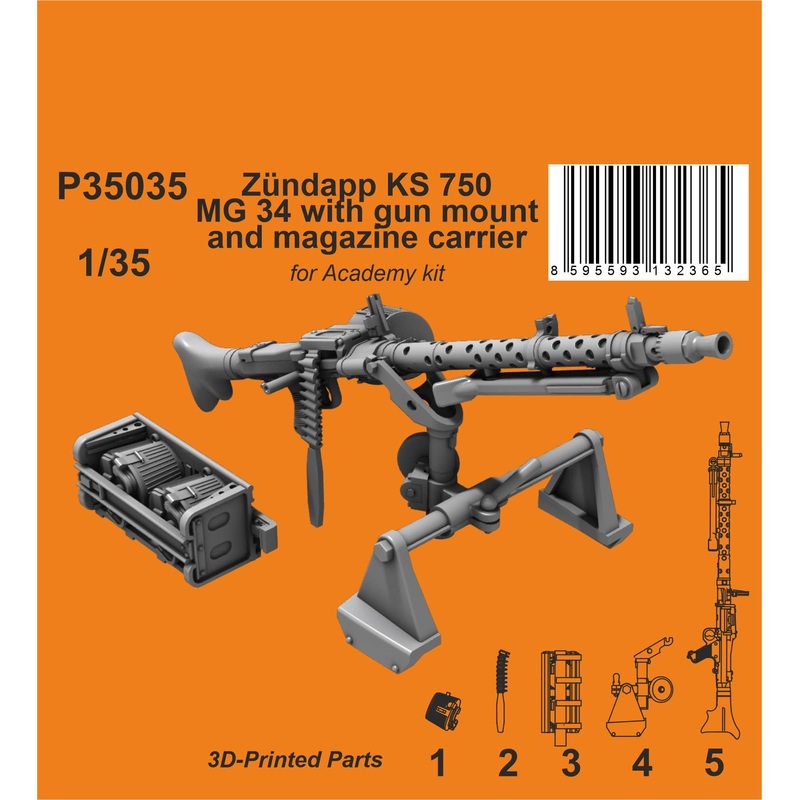 1/35 Zundapp KS 750 MG 34 with gun mount and magazine carrier / for Academy kit