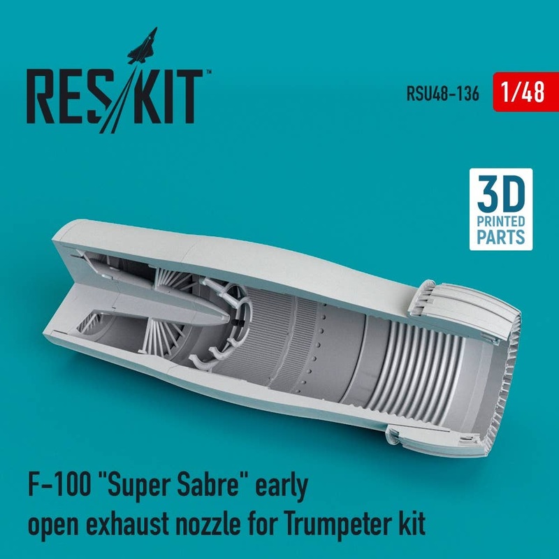1/48 F-100 Super Sabre early open exhaust nozzle for Trumpeter kit