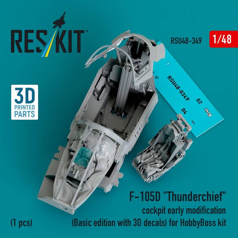 1/48 F-105D Thunderchief cockpit early modification (Basic edition with 3D decals) for HobbyBoss kit