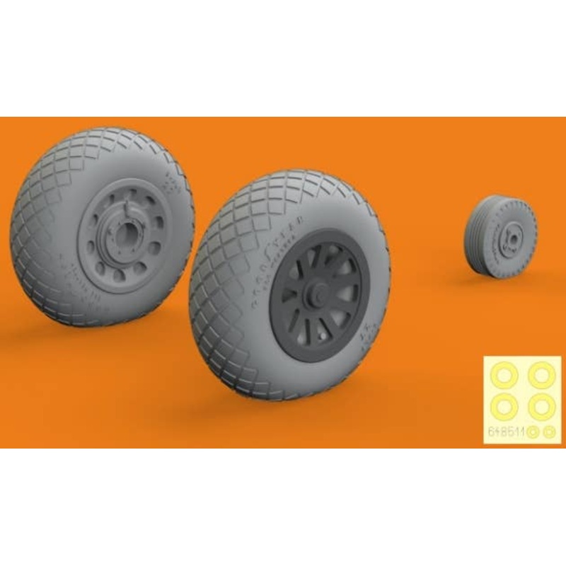 1/48 P-51D Wheels Diamond Tread 2 (for Eduard)