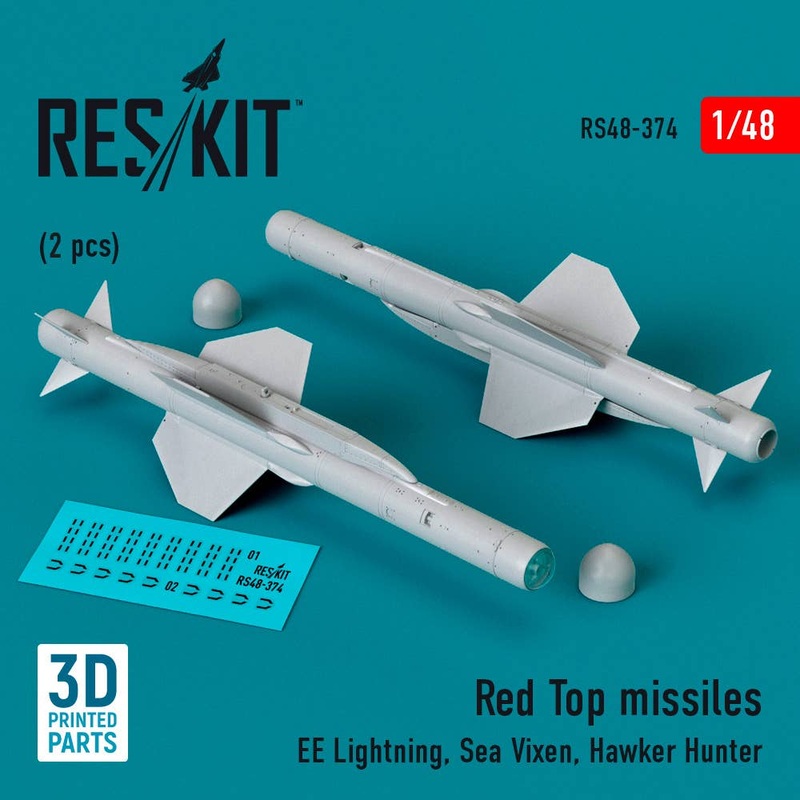 1/48 Red Top missiles (2pcs) (EE Lightning, Sea Vixen, Hawker Hunter) (3D Printed)