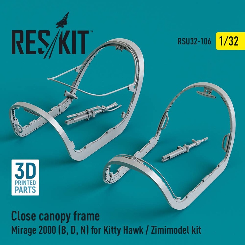 1/32 Close canopy frame Mirage 2000 (B,D,N) for Kitty Hawk / Zimimodel kit (3D Printed)