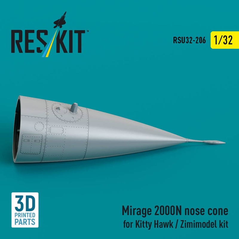 1/32 Mirage 2000N nose cone for Kitty Hawk / Zimimodel kit (3D Printed)