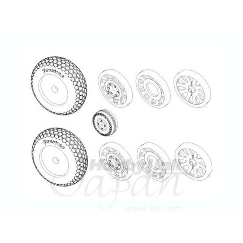 1/32 P-51D Mustang Wheels (Cross Tread Pattern Weel Type) (Dragon Tamiya Trumpeter)