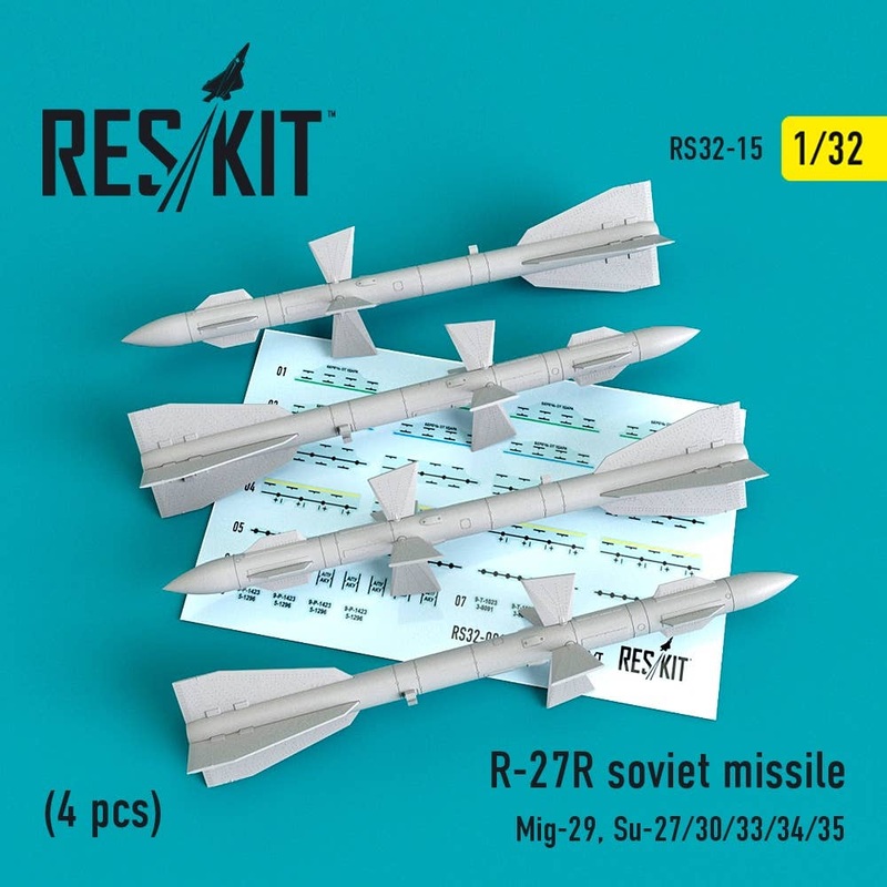 1/32 R-27 R soviet missile (4 pcs) (Mig-29, Su-27/30/33/34/35)
