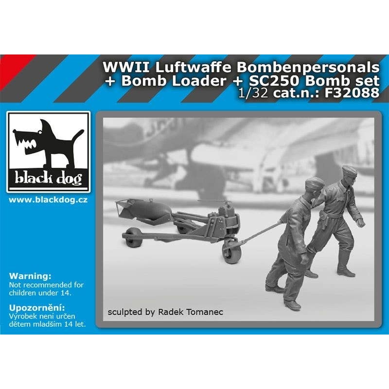 1/32 WW II Luftwaffe Bombenpersonals + Bomb Loader + SC250 Bomb Set
