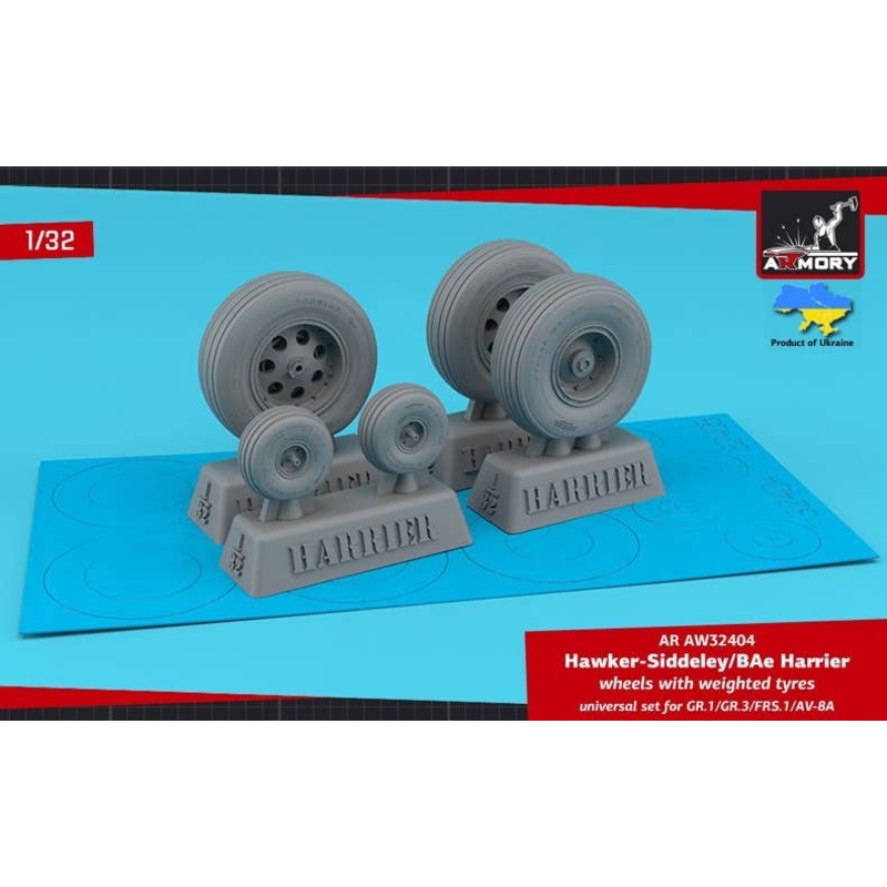 H.S. Harrier GR.1/GR.3/FRS.1/AV-8A wheels w/ weighted tyres