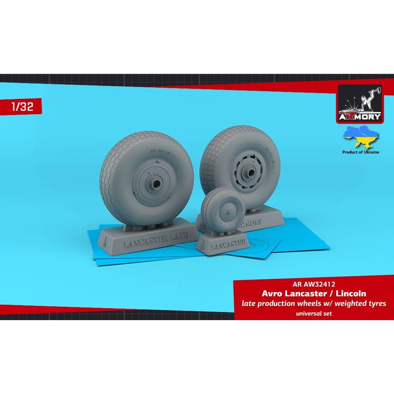 1/32 Avro Lancaster / Lincoln wheels late type w/ weighted tyres