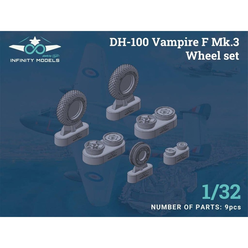 1/32 DH-100 Vampire F Mk.3 Wheel set (for INFINITY MODELS)