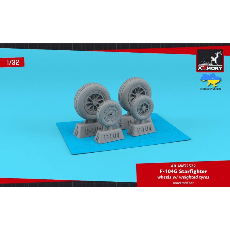 1/32 F-104G Starfighter wheels w/ weighted tyres