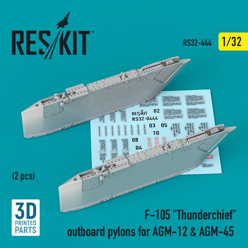 1/32 F-105 Thunderchief outboard AGM-12 & AGM-45 pylons (2 pcs) (3D Printing)