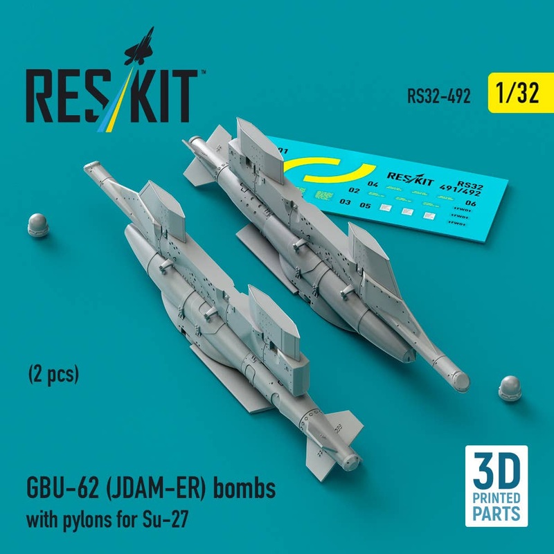 1/32 gBU-62 (JDAM-ER) bombs with pylons for Su-27 (2 pcs)