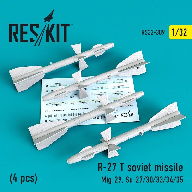 1/32 R-27 T soviet missile (4 pcs) (Mig-29, Su-27/30/33/34/35)