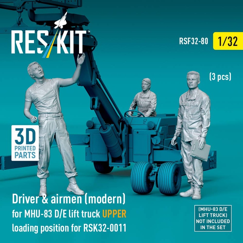 1/32 Driver & airmen (modern) (3 pcs) (MHU-83 D/E lift truck UPPER loading position for RSK32-0011)