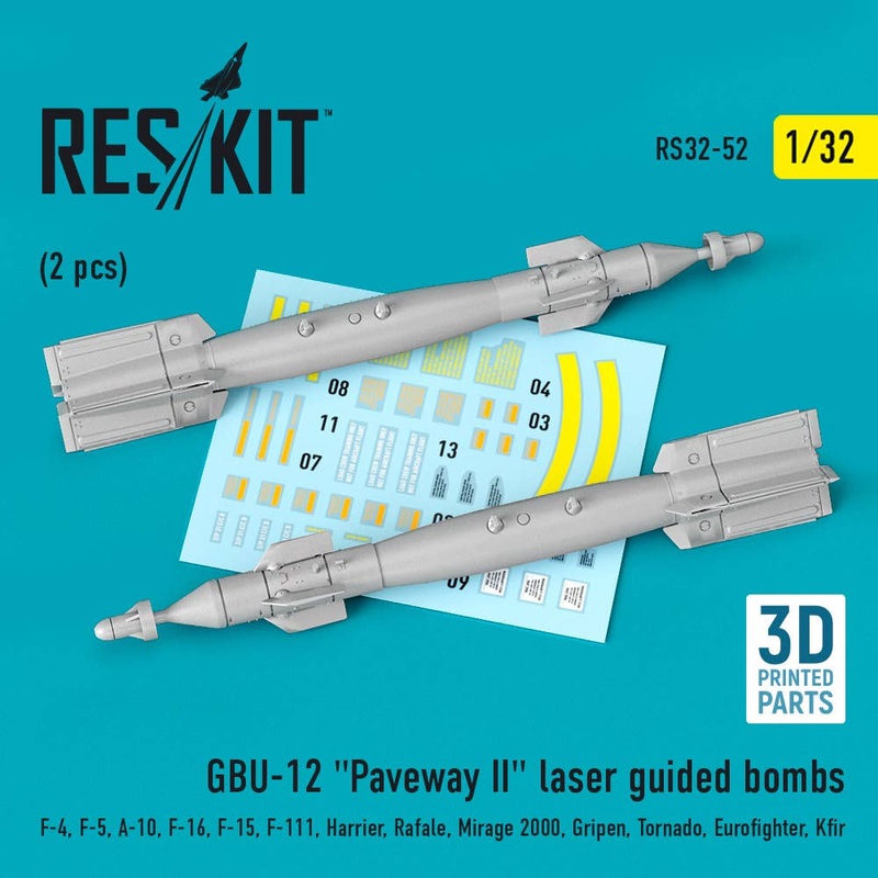 1/32 GBU 12 Bomb (2pcs) (F-14, F-16, F-15E, F-14D, Harrier, Rafale, Mirage 2000, Gripen, Tornado, Eurofighter, Kfir)