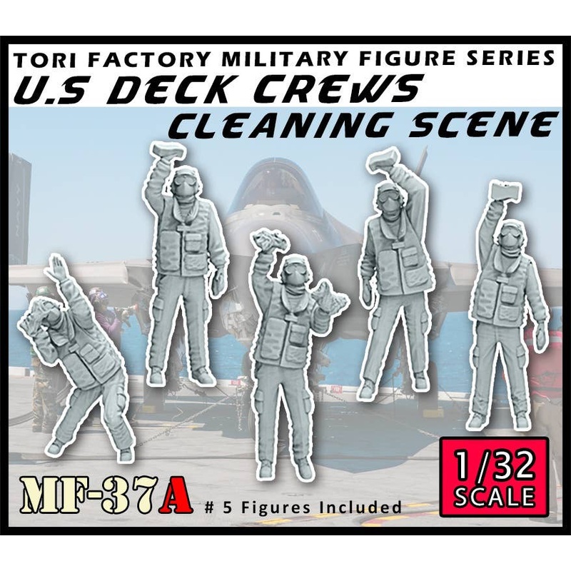 1/32 Modern U.S. Navy Aircraft Carrier Deck Worker Aircraft Cleaning