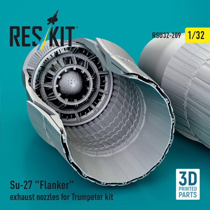1/32 Su-27 Flanker exhaust nozzles for Trumpeter kit (3D Printed)