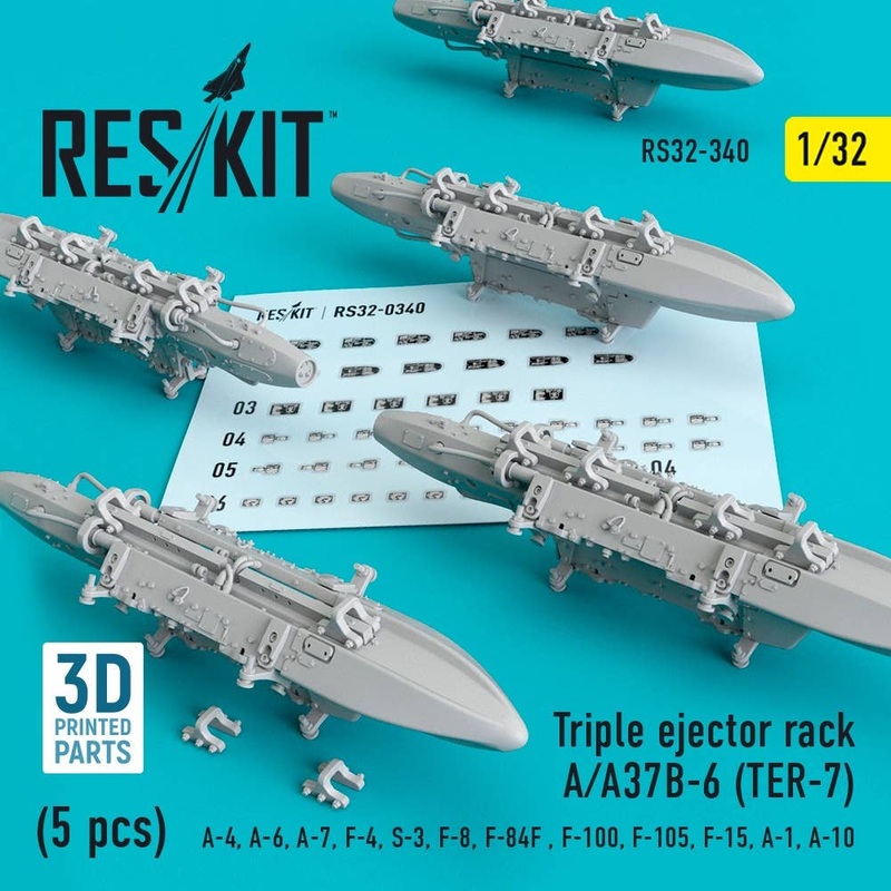 1/32 Triple Ejector Rack A/A37B-6 (TER-7) (5 pcs) (A-4, A-6, A-7, F-4, S-3,F-8, F-84F, F-100, F-105, F-15, A-1, A-10)