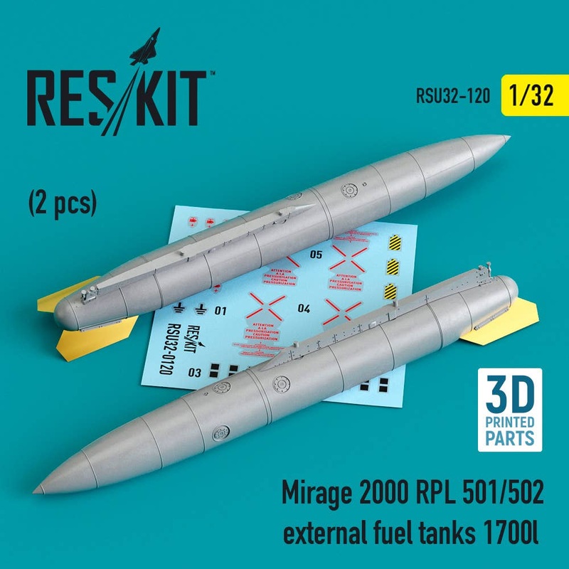 Mirage 2000 RPL 501/502 external fuel tanks 1700lt (2 pcs) (3D Printing)
