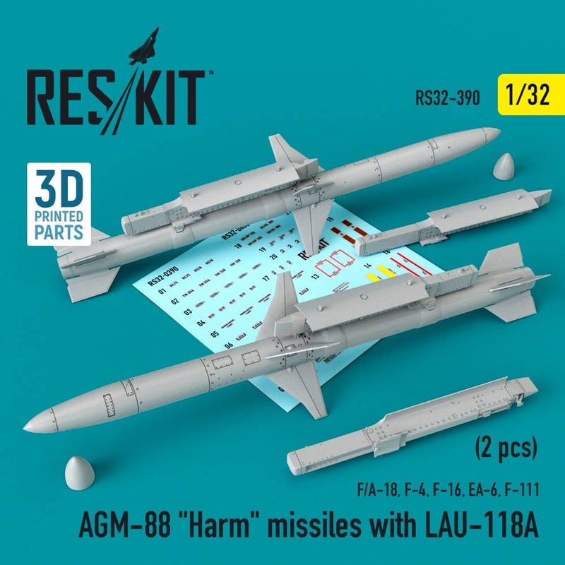 1/32 AGM-88 Harm missiles with LAU-118A (2 pcs) (F/A-18, F-4, F-16, EA-6, F-111)