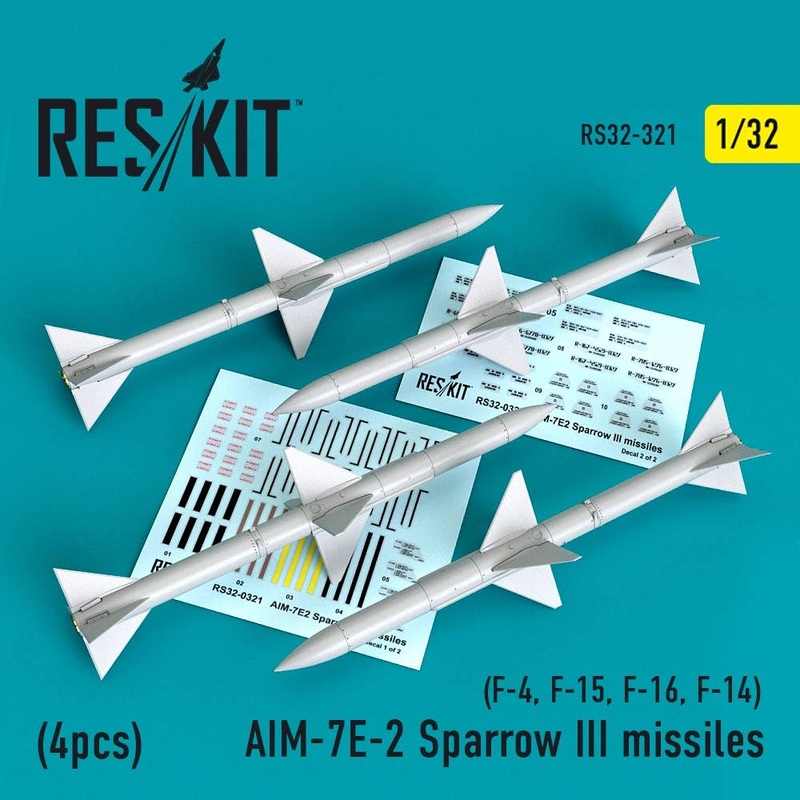 1/32 AIM-7E-2 Sparrow III missiles (4pcs)(F-4, F-15, F-16, F-14)