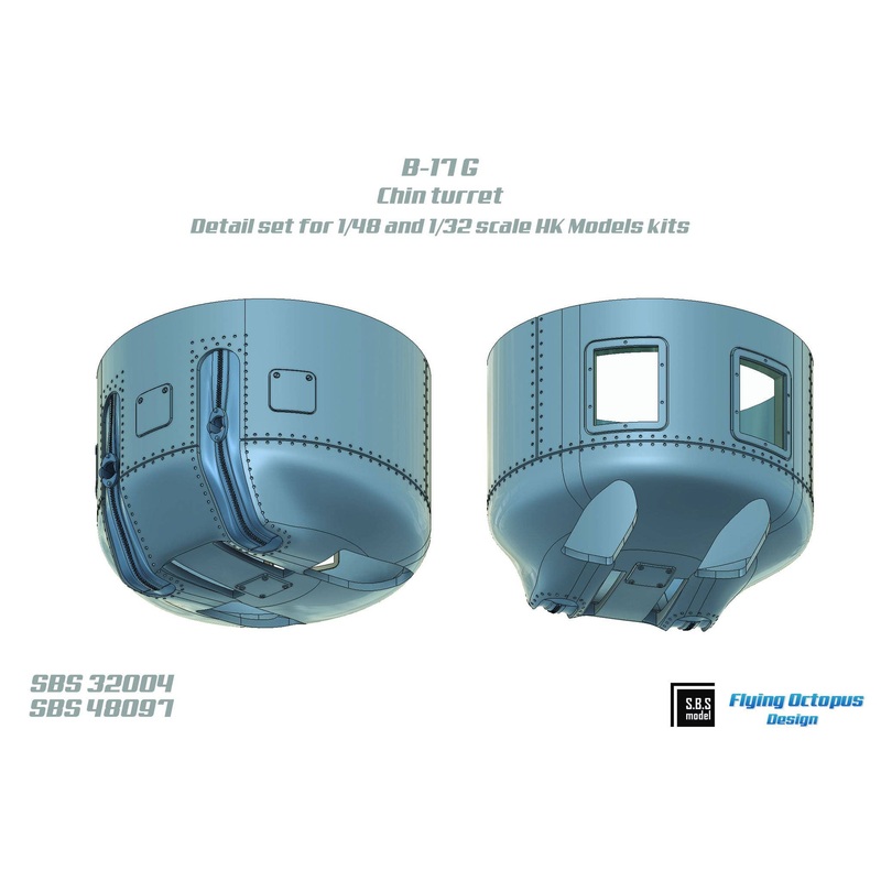 1/32 B-17G Bombardier position & Chin turret interior upgrade Deluxe ver. for HK Model