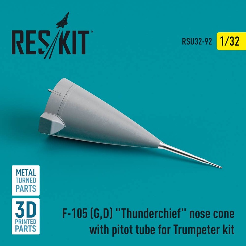 1/32 F-105 (G,D) Thunderchief nose cone with pitot tube for Trumpeter kit (Metal & 3D Printed)