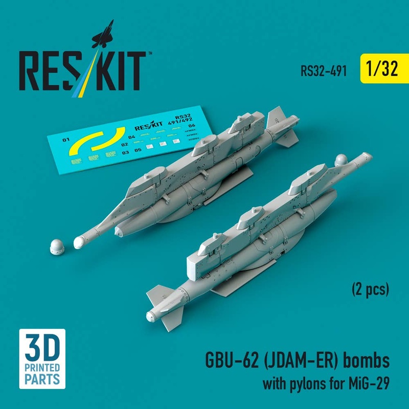1/32 gBU-62 (JDAM-ER) bombs with pylons for Mig-29 (2 pcs)