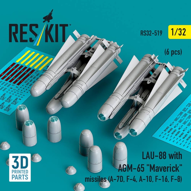 1/32 LAU-88 with (2 pcs) AGM-65 Maverick missiles (6 pcs)