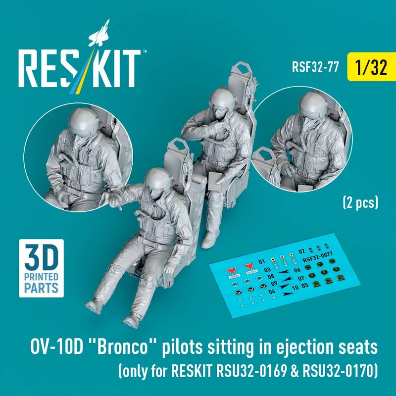 1/32 OV-10D Bronco pilots sitting in ejection seats (2 pcs) (only for RESKIT RSKU32-0169 & RSKU32-0170)