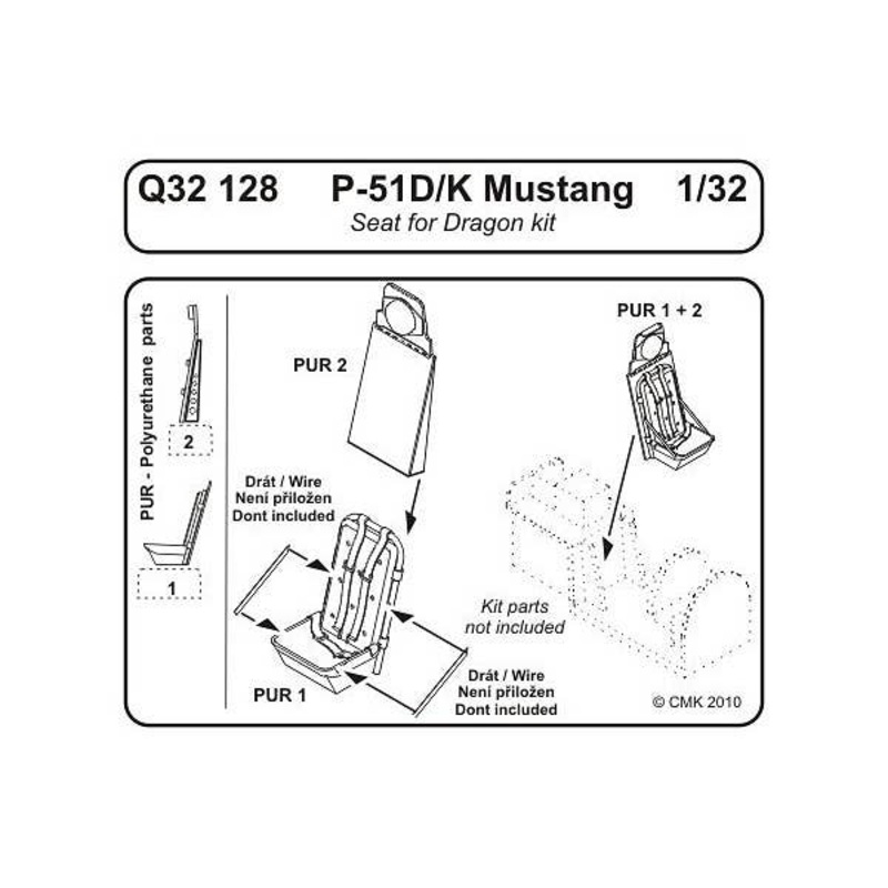 1/32 P-51D/K Mustang Seats (for Dragon)