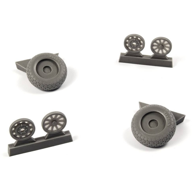 1/32 P-51D Mustang Wheels (Oval Tread Pattern) for Revell Kit